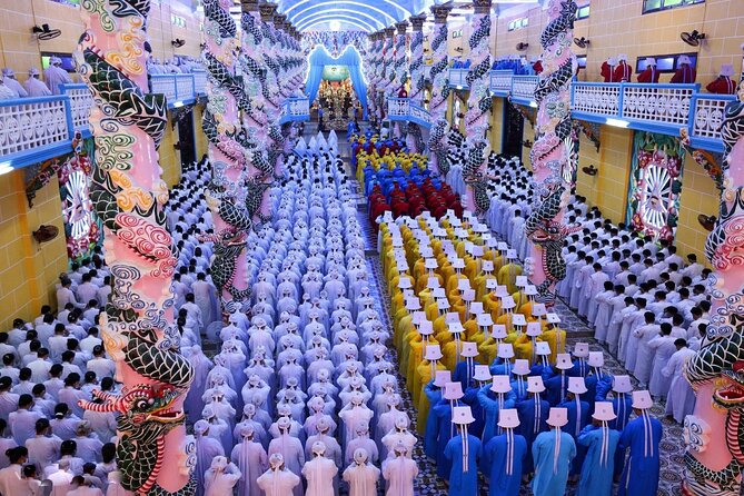 Black Virgin Peak, Cu Chi Tunnels & Cao Dai Temple - Private Tour - Cao Dai Temple in Tay Ninh: Jesus, Buddha, Confucius, Laozi, and a showy façade