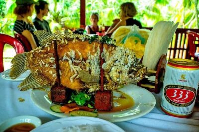 Mekong Delta 4 Islands, TukTuk, Boat, Try Khot Cake Local Cooking - Vinh Trang Pagoda and My Tho’s coconut-garden setting