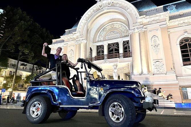 Private Jeep City Tour Saigon by Night and Skybar Drink - Dong Khoi and Nguyen Hue Walking Street after dark