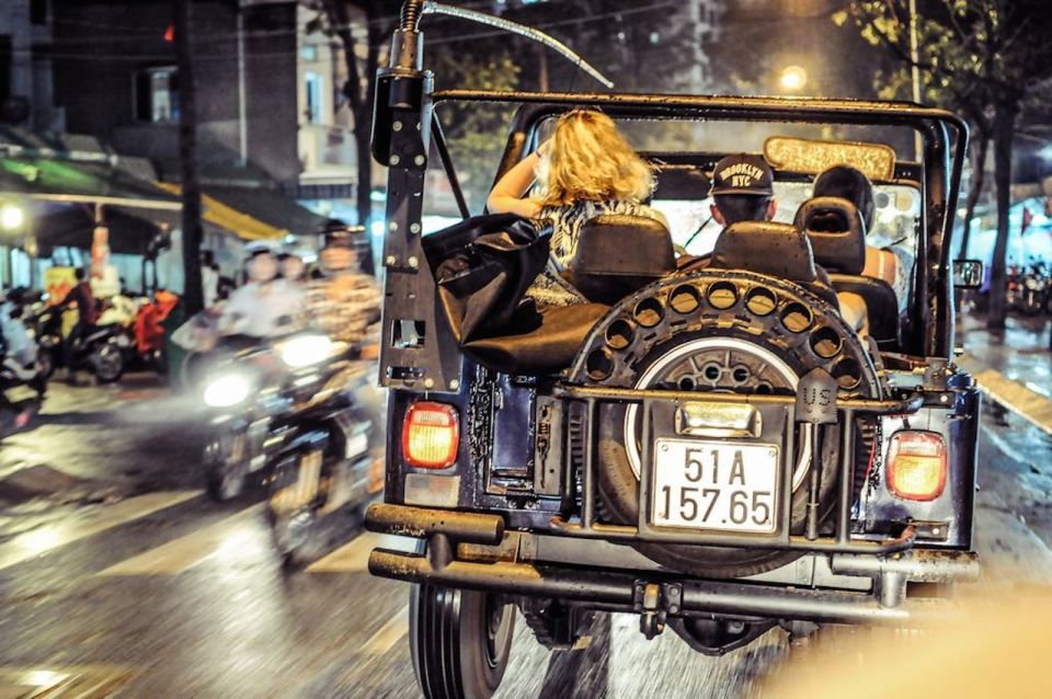 Saigon by Night: Private City Tour by Jeep and Skybar Drink - French Colonial Landmarks Lit Up: Opera House, City Hall, Notre Dame, Post Office